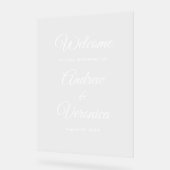 Elegant Acryl Trouw Welkom Bord Script Namen (Hoek)