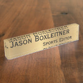 Elegant AcrylGold Name Bord Naambordje (Zijkant)