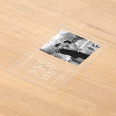 Elegant Acrylic Save the Date Photo Wedding  Acryl Uitnodigingen (Laagn)