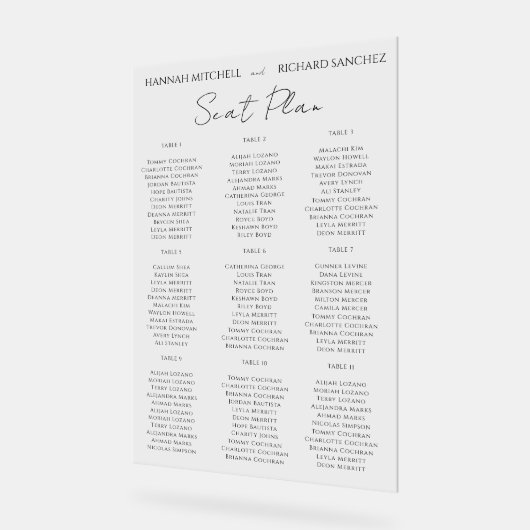 Elegant Acrylic Wedding Seating Chart Acryl Bord (Hoek)