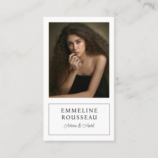 Elegant Actrice Model Professionele Foto Visitekaartje (Voorkant)