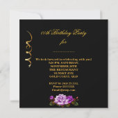 Elegant add age Paarse Gold Rozen Kaart (Achterkant)