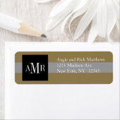 Elegant Address Label Three Monograms Weddings (Insitu)