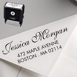 Elegant Address Stamp | Script Style Zelfinktende Stempel