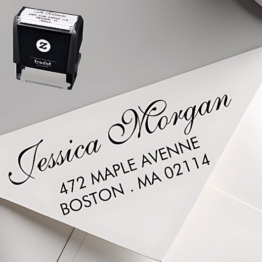 Elegant Address Stamp | Script Style Zelfinktende Stempel