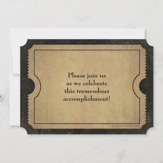 Elegant  Admission Ticket Photo Afstuderen Kaart (Achterkant)