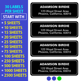 Elegant adres Stickers voor Mail (Black Labels)