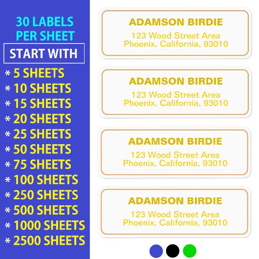 Elegant adres Stickers voor Mail (Gold Labels)