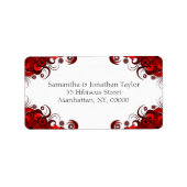 Elegant Adresetiket, rood en wit Etiket (Voorkant)