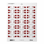 Elegant Adresetiket, rood en wit Etiket (Full Sheet)