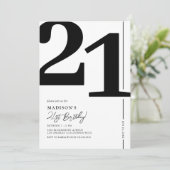 Elegant Adult 21st Birthday Party Invitation Kaart (Staand voorkant)
