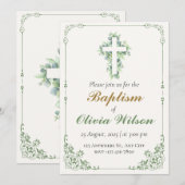 Elegant Adult Baptism Invitation Kaart (Voorkant / Achterkant)