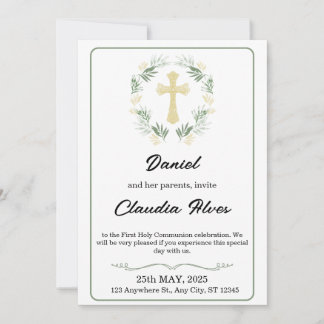 Elegant Adult Baptism Invitation Kaart
