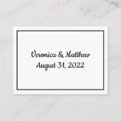 Elegant Advice en wenst de heer en mevrouw Wedding Advieskaart (Achterkant)