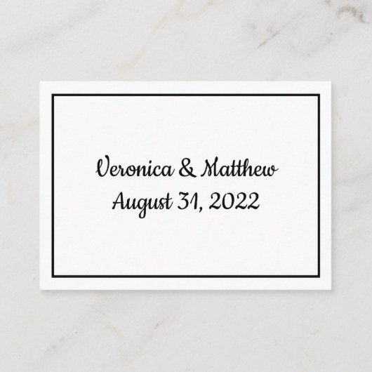 Elegant Advice en wenst de heer en mevrouw Wedding Advieskaart (Achterkant)