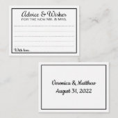 Elegant Advice en wenst de heer en mevrouw Wedding Advieskaart (Voorkant / Achterkant)