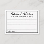 Elegant Advice en wenst de heer en mevrouw Wedding Advieskaart (Voorkant)