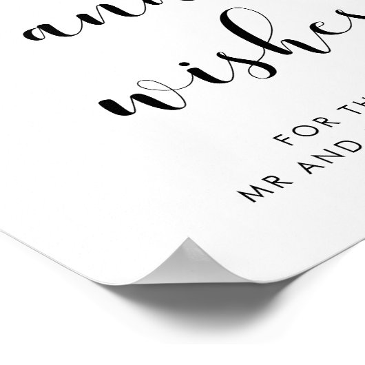 Elegant advies en wensen bruiloft teken poster (Hoek)