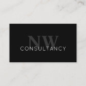Elegant advies over minimale zwart-witinitialen visitekaartje (Voorkant)