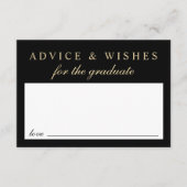 Elegant advies voor Afstudeerder Zwart Goud Afstud Informatiekaartje (Voorkant)