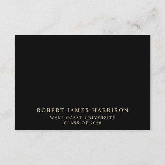 Elegant advies voor Afstudeerder Zwart Goud Afstud Informatiekaartje (Achterkant)