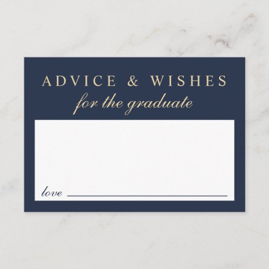 Elegant advies voor het Afstudeerder Blue Gold Afs Informatiekaartje (Voorkant)