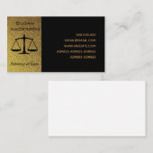 Elegant advocaat voor zwart en goud visitekaartje (Voorkant / Achterkant)