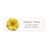 Elegant afbeelding, gele Daisy-adreslabel Etiket (Voorkant)