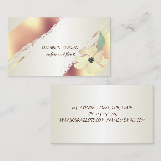 Elegant afbeelding, penseelstreek, ventilator visitekaartje (Voorkant / Achterkant)