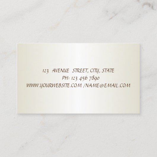 Elegant afbeelding, penseelstreek, ventilator visitekaartje (Achterkant)