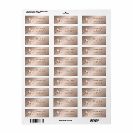Elegant afbeelding Romantic, label voor blokadres (Full Sheet)