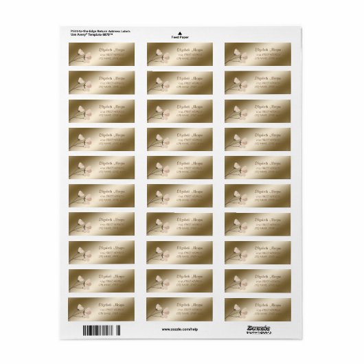 Elegant afbeelding Romantic, label voor blokadres (Full Sheet)