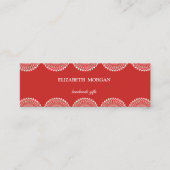  elegant, afbeelding, rood, wit oppervlak mini visitekaartje (Voorkant)