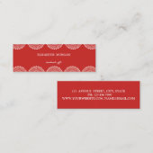  elegant, afbeelding, rood, wit oppervlak mini visitekaartje (Voorkant / Achterkant)