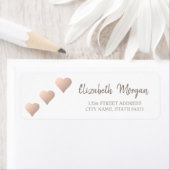 Elegant afbeelding, Roos Gold Hearts, wit adreslab Etiket (Insitu)
