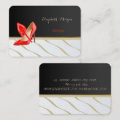 Elegant afbeelding stijlvol, zwart, rood visitekaartje (Voorkant / Achterkant)