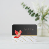 Elegant afbeelding stijlvol, zwart, rood visitekaartje (Staand voorkant)