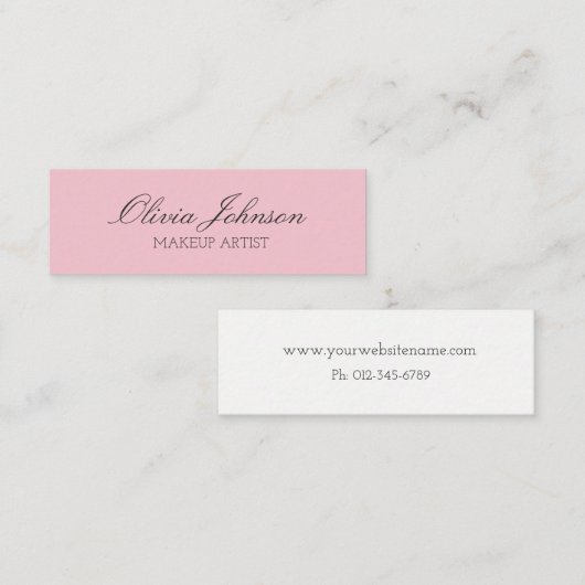 Elegant afbeelding Visitekaartjes | Roze en wit (Voorkant / Achterkant)