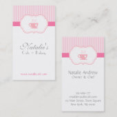 Elegant, afbeelding, zoete roze, cafe of thea Hous Visitekaartje (Voorkant / Achterkant)