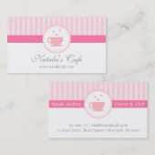 Elegant, afbeelding, zoete roze, cafe of thea Hous Visitekaartje (Voorkant / Achterkant)