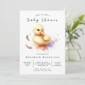 Elegant afdrukbaar eendenBaby shower Kaart (Staand voorkant)