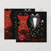 Elegant Affair Black Stropdas Gold Red Rose 5 Kaart (Voorkant / Achterkant)