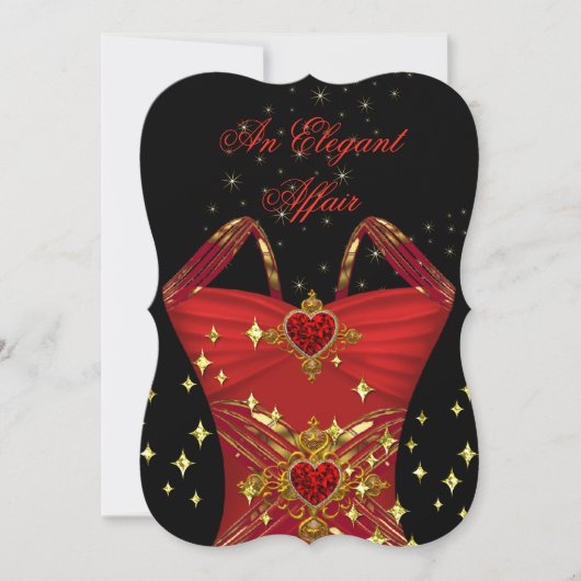Elegant Affair Red Dress Black Gold Dag 2 Kaart (Voorkant)