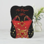 Elegant Affair Red Dress Black Gold Dag 2 Kaart (Staand voorkant)