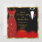 Elegant Affair Red Dress Black Stropdas Gold 2 Kaart (Achterkant)