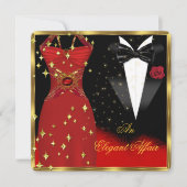 Elegant Affair Red Dress Black Stropdas Gold 2 Kaart (Voorkant)