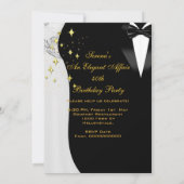 Elegant Affair White Dress Black Stropdas Gold Bir Kaart (Achterkant)