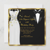 Elegant Affair White Dress Black Stropdas Gold Bir Kaart (Achterkant)