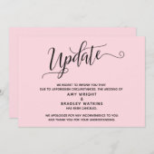 Elegant afgelast bruiloft pastel roze aankondiging (Voorkant / Achterkant)