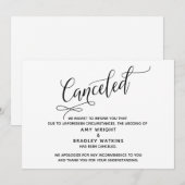 Elegant afgelaste bruiloft aankondiging Kaart (Voorkant / Achterkant)